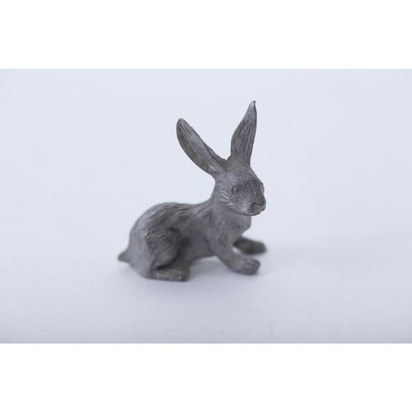 Rabbit, Ears Up, Pewter, Statue, Miniature, Game Piece, Statuette, Vintage, , 25 - Picture 1 of 3